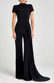 NADINE MERABI Pleated Drape Mock Neck Top