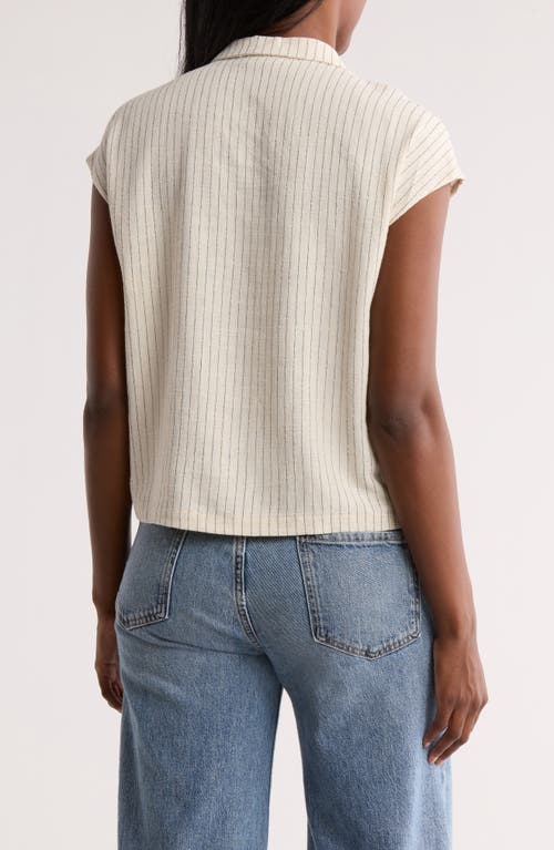 Bobeau Stripe Camp Shirt In Multi