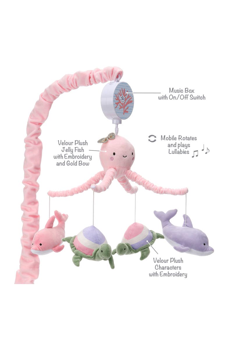 Sea Dreams Dolphin/Turtle Musical Baby Crib Mobile Soother Toy, Alternate, color, Pink