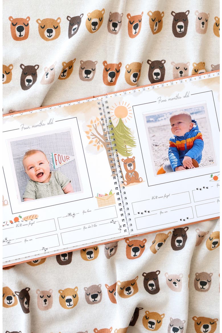 'Baby's First Year' Teddy Bear's Picnic Memory Book, Alternate, color, RUST