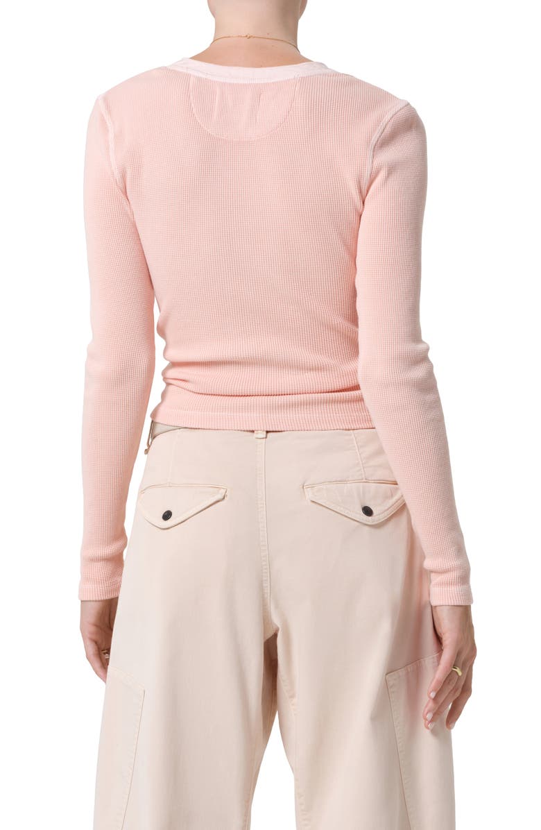 Citizens of Humanity Drea Waffle Knit Henley, Alternate, color, Melon Creme