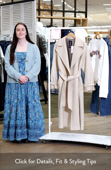 MANGO Manteco Wool Blend Oversize Longline Coat | Nordstrom
