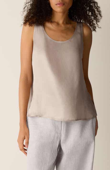 Scoop Neck Satin Tank