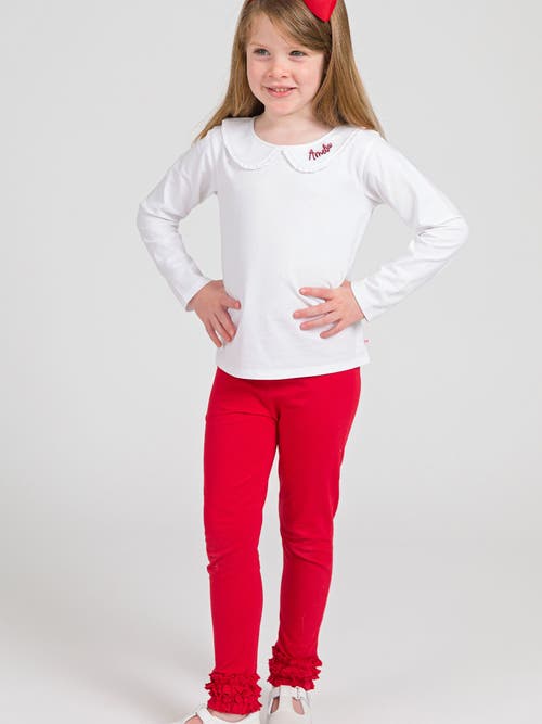 Rufflebutts Girls Ruffle Leggings In Red