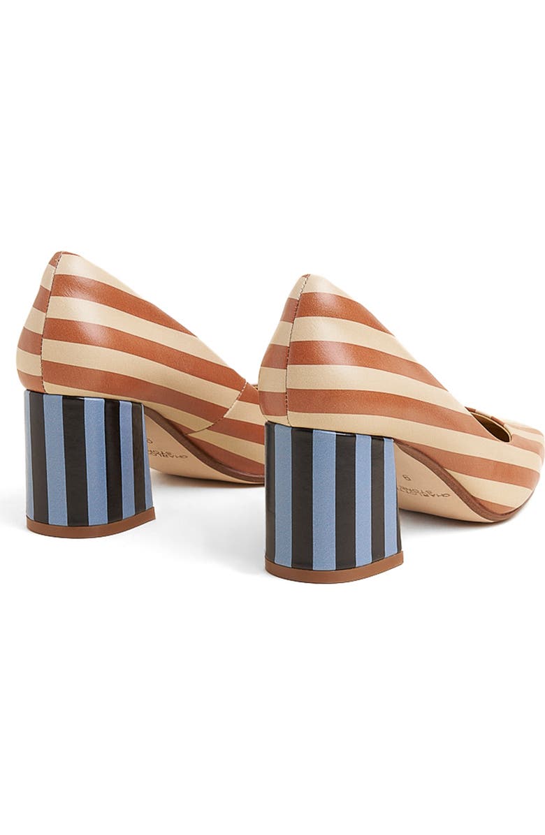 Charlotte Stone Estee Multicolor Square Toe Pump, Alternate, color, Camel Stripe