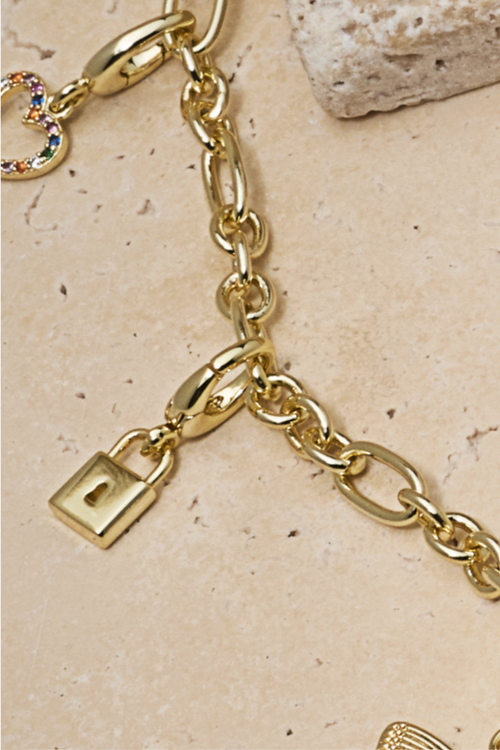 Untamed Petals Lock Charm In Burgundy