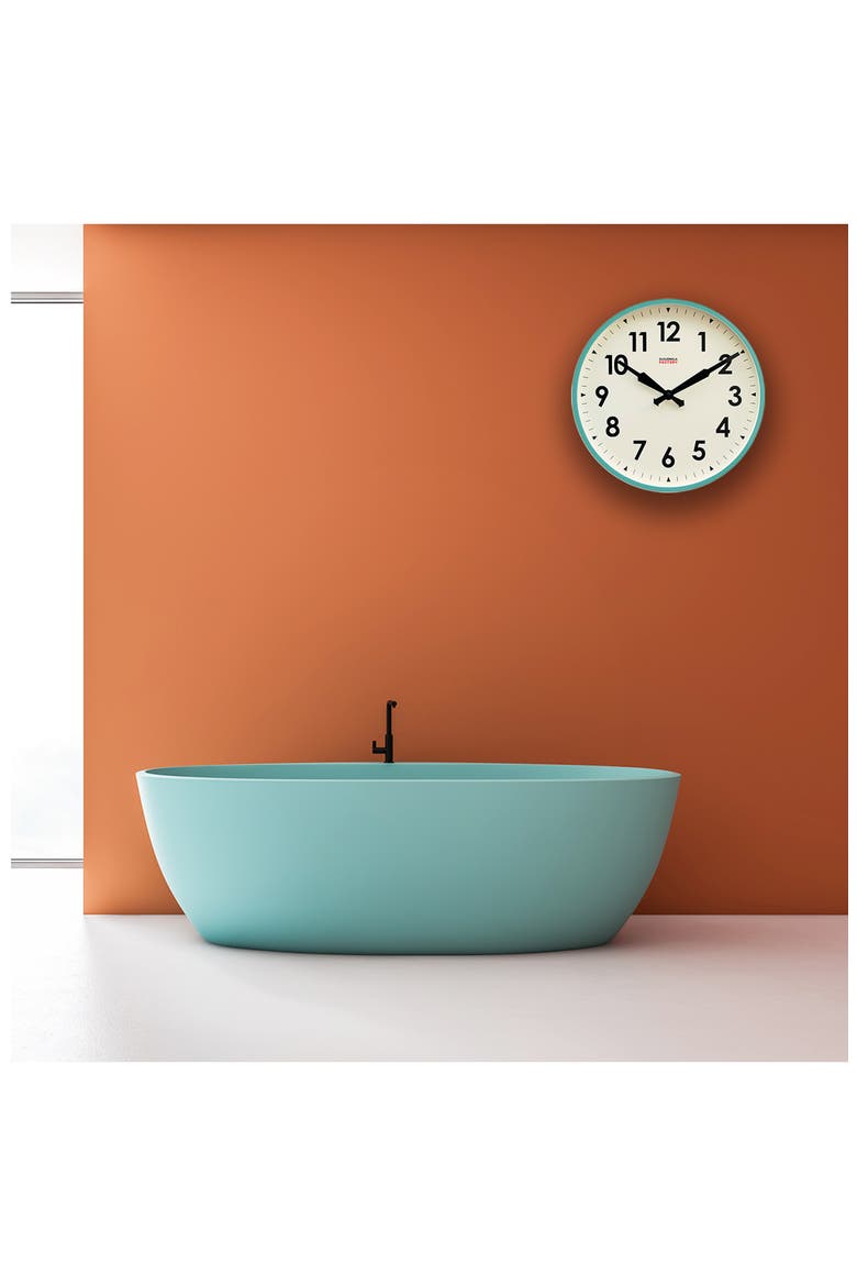 Factory Wall Clock (Nordstrom Exclusive), Alternate, color, TURQUOISE