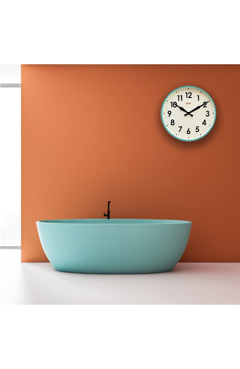 CLOUDNOLA Factory Wall Clock, Alternate, color, Turquoise