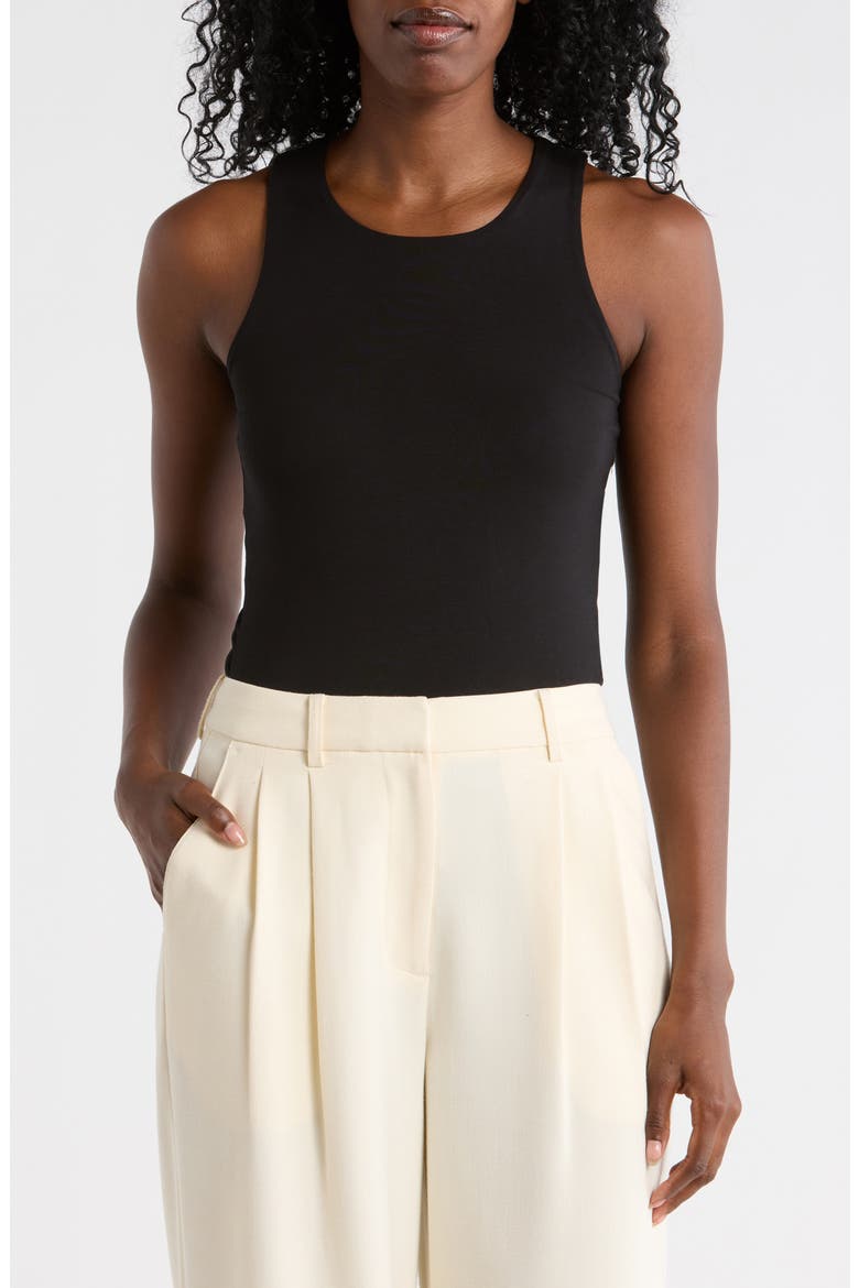 Fitted Tank Top, Main, color, BLACK