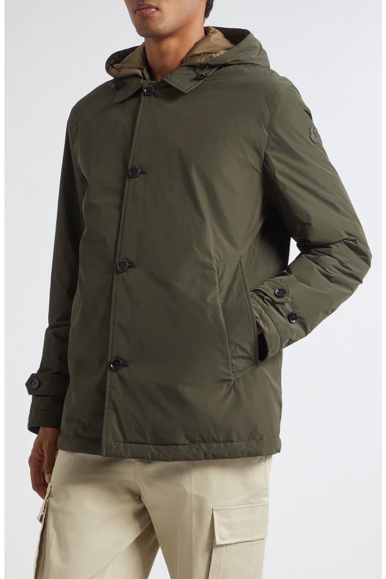 Evrine Hooded Water Repellent Down Jacket, Alternate, color, URBAN OLIVE GREEN