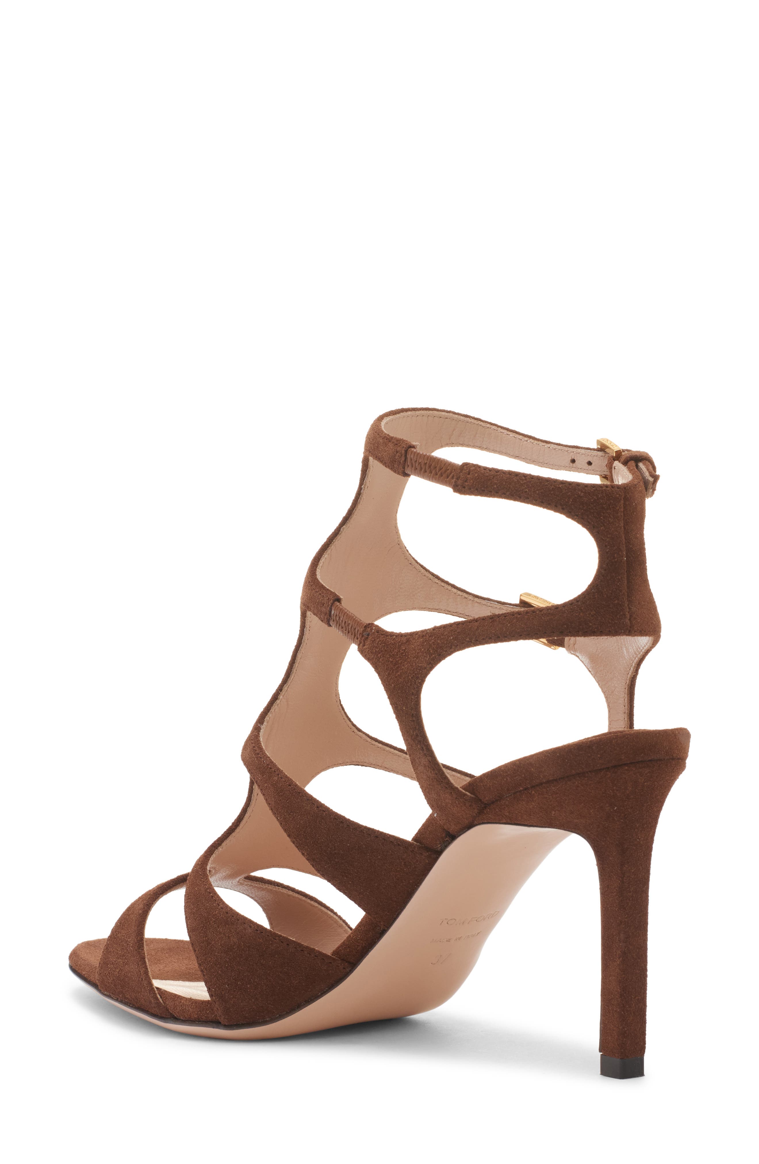 TOM FORD Paradis Cage Sandal, Alternate, color, 1B039 Dark Whisky