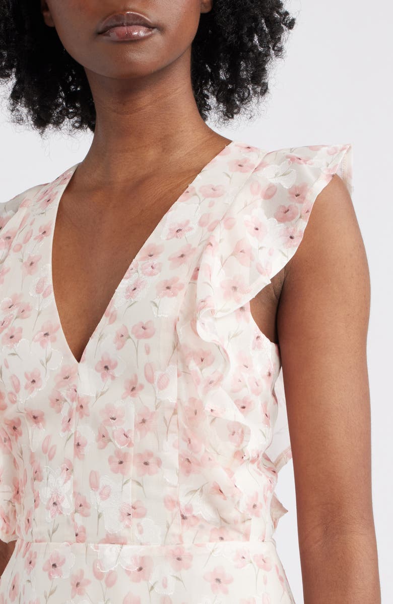 Lulus Wren Floral Ruffle Tiered Maxi Dress, Alternate, color, Pink Floral