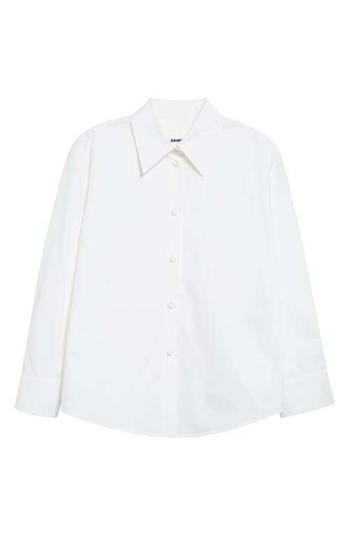 Jil Sander Classic Crop Cotton Button-up Shirt In White