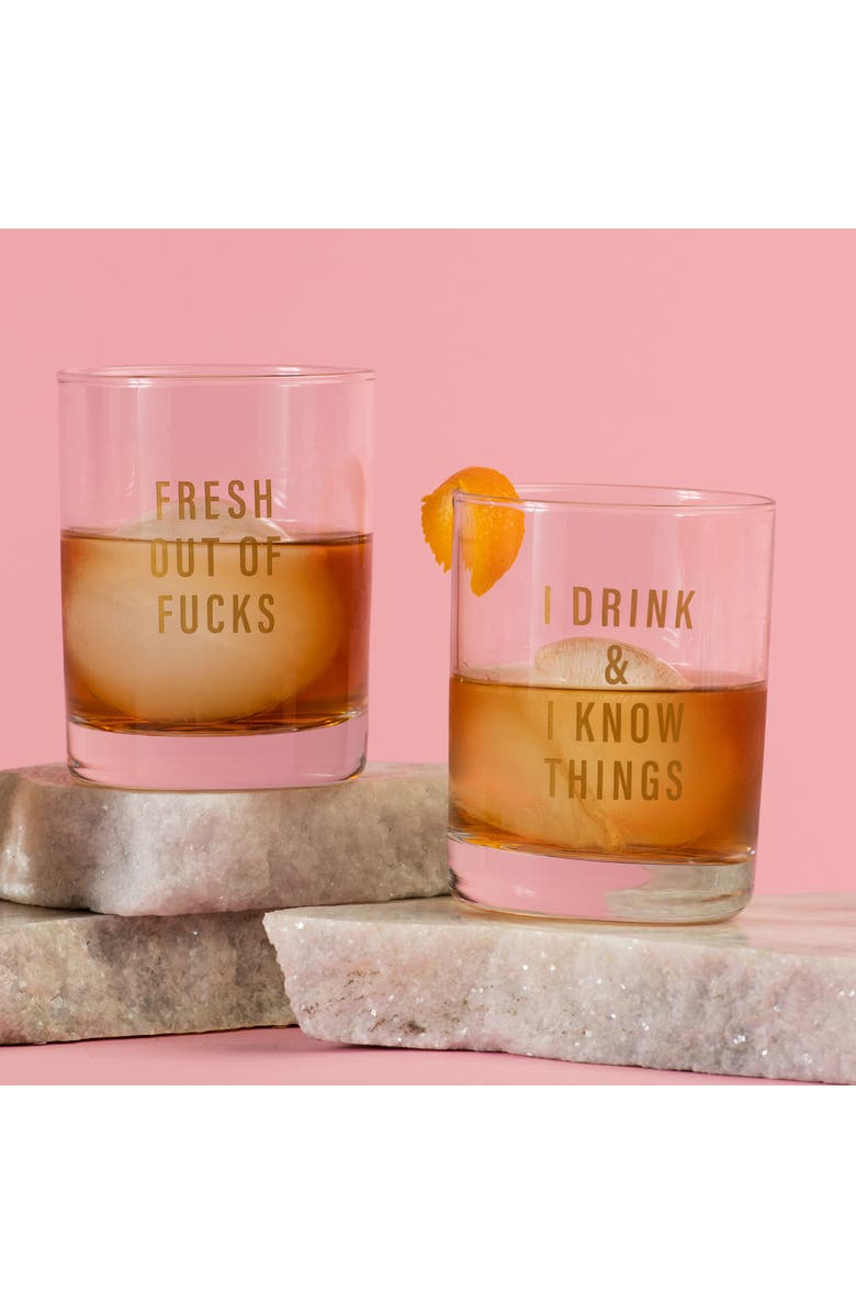 Totalee Gift I Drink & I Know Things Rocks Glass Clear 18 oz, Alternate, color, Clear