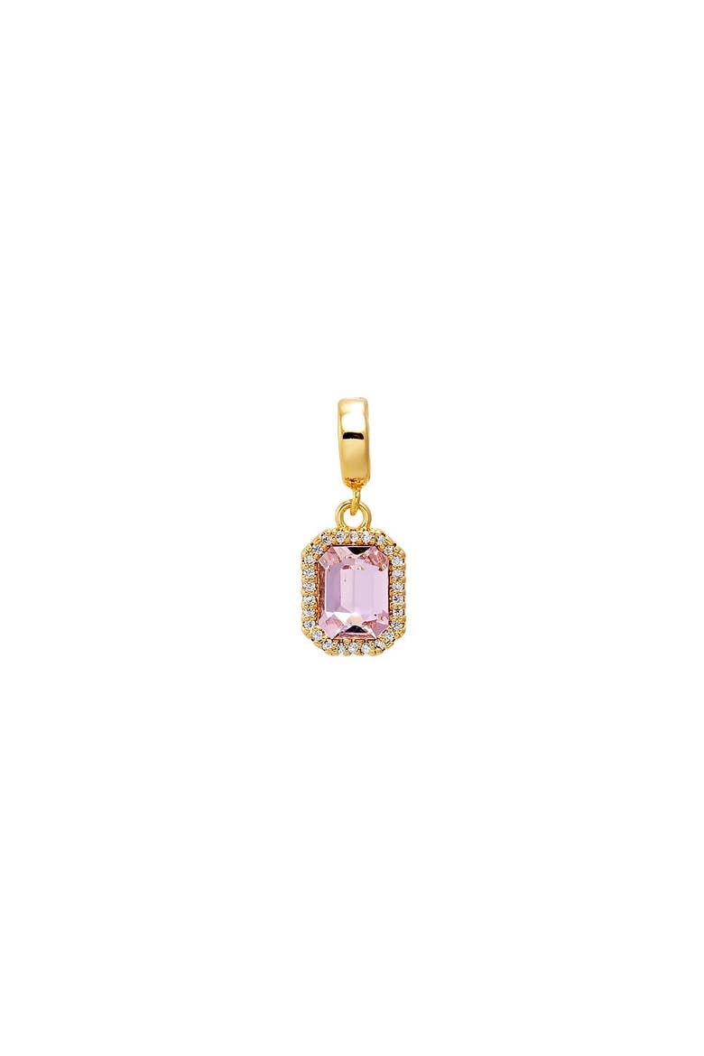 Rectangular CZ Halo Charm, Main, color, Pink