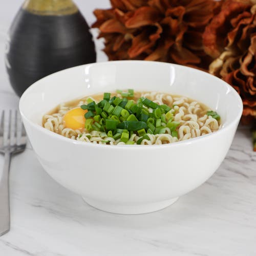 Gibson Home Great Essentials 2 Piece 6.9 Inch Fine Ceramic Noodle Bowl Set In White