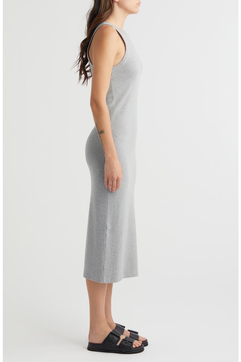 Cut In Rib Tank Dress, Alternate, color, GREY HEATHER
