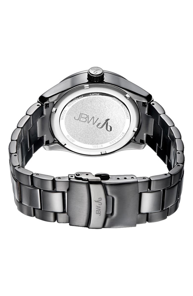 JBW Bond Black Ion Plated Stainless Steel Diamond Watch, 44mm - 0.09 ctw, Alternate, color,