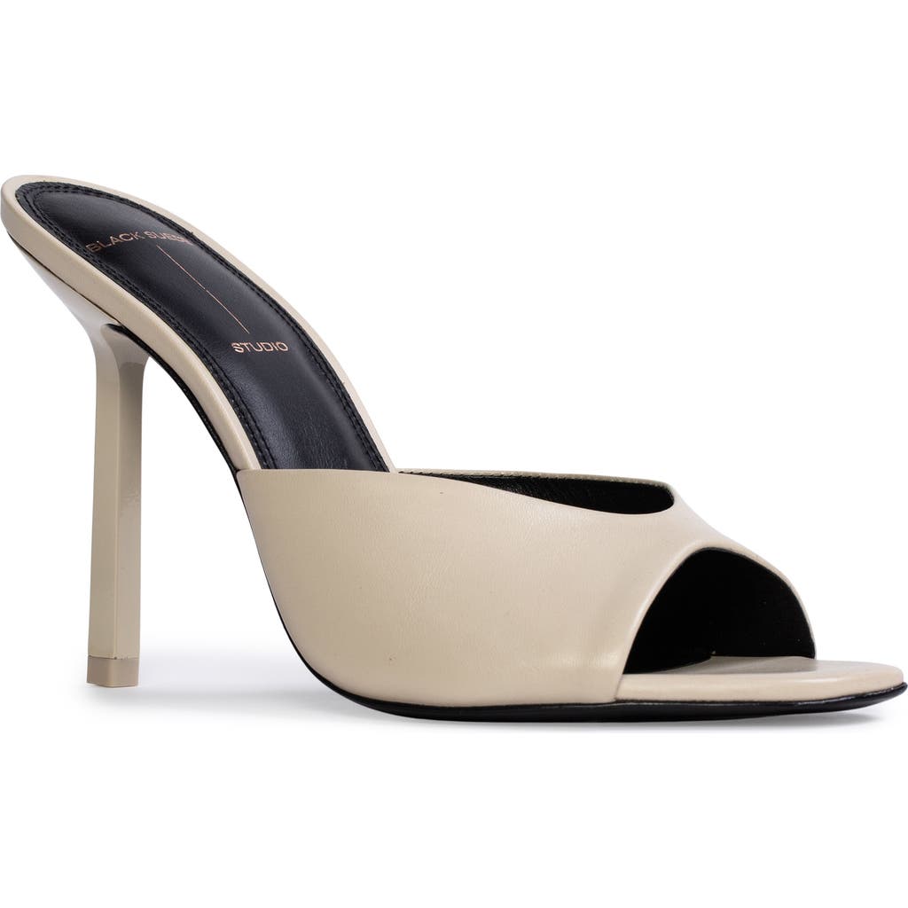 Black Suede Studio Nori Snake-embossed Stiletto Mules In Swan Nappa Leather