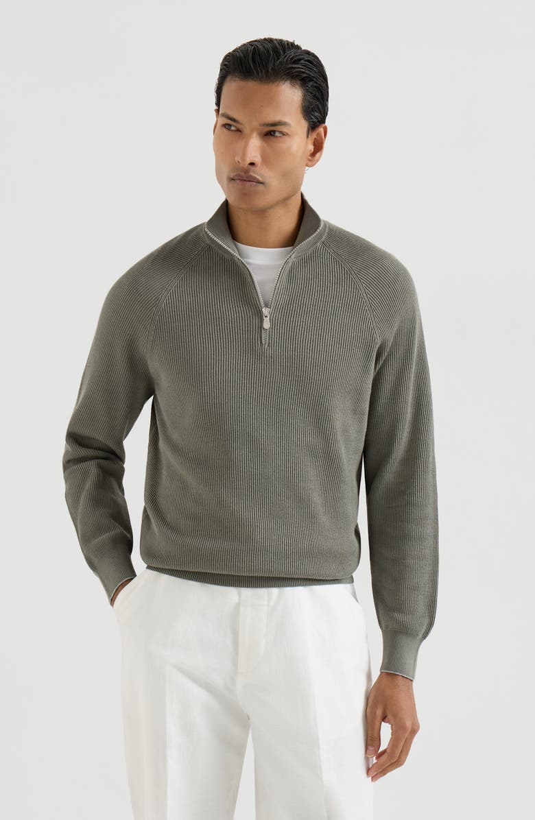 Brunello Cucinelli Cotton sweater, Alternate, color, Khaki
