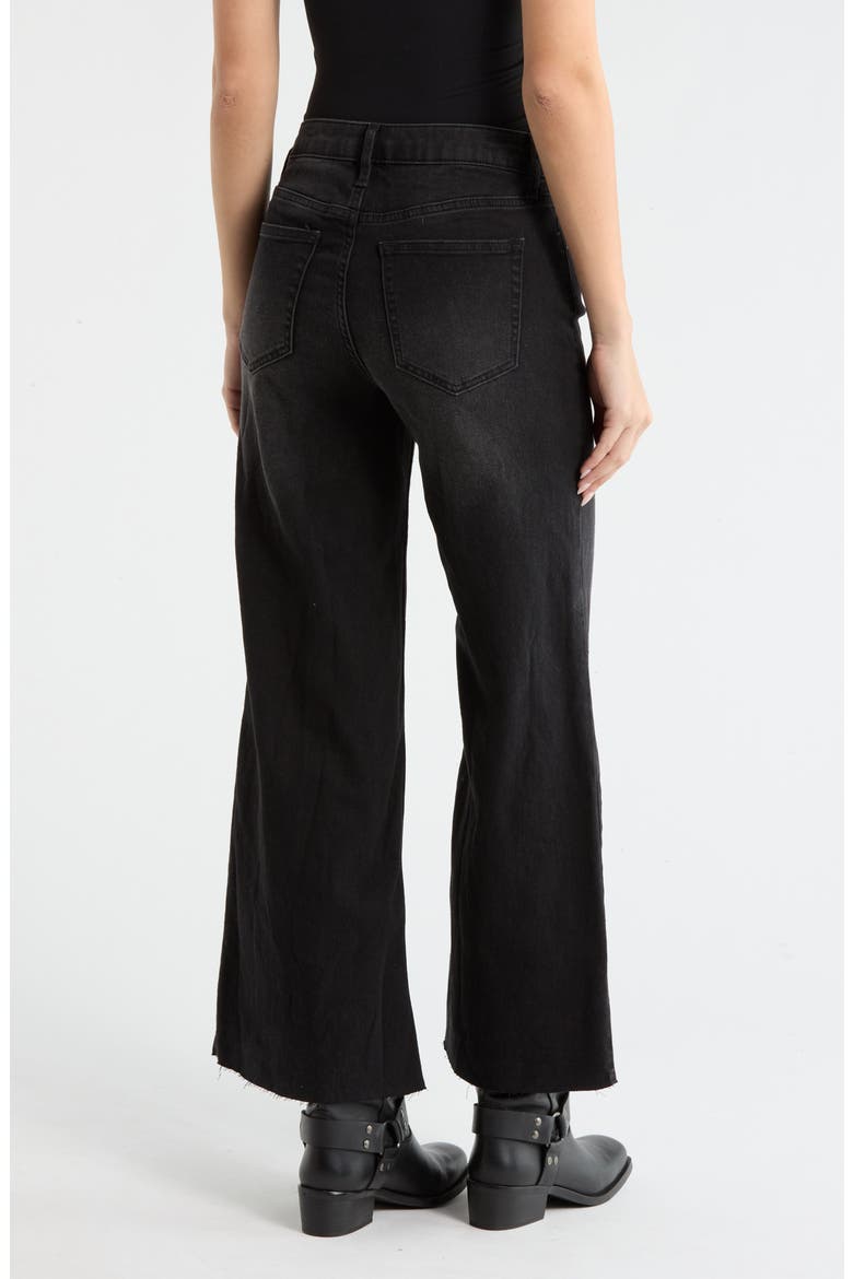 Raw Hem Barrel Leg Jeans, Alternate, color, WASHED BLACK