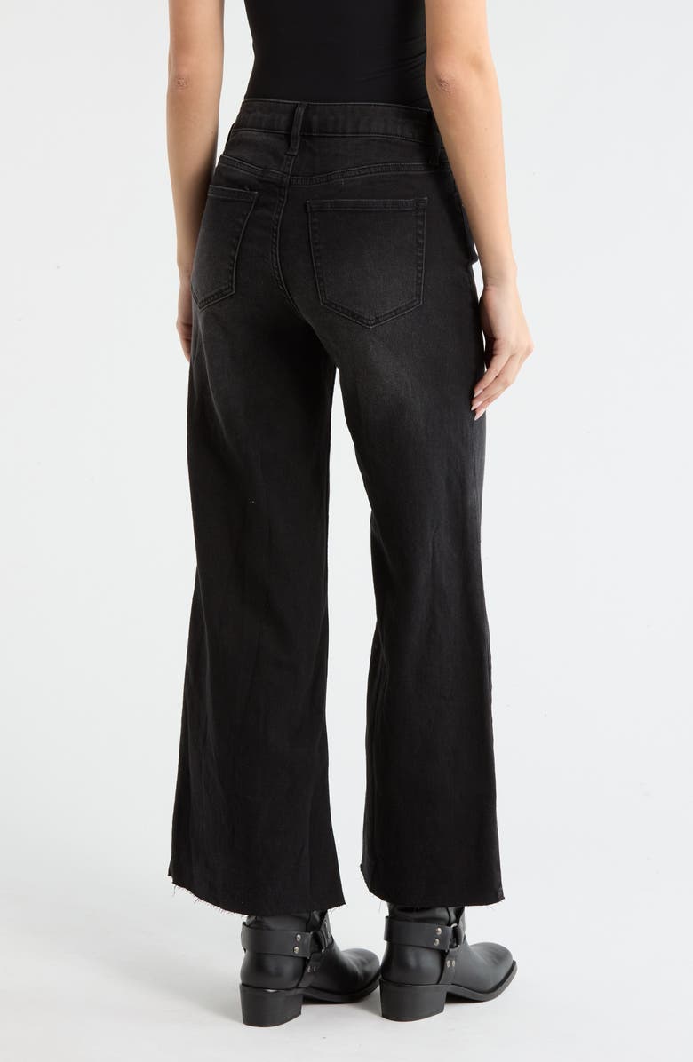 Vigoss Raw Hem Barrel Leg Jeans, Alternate, color, Washed Black