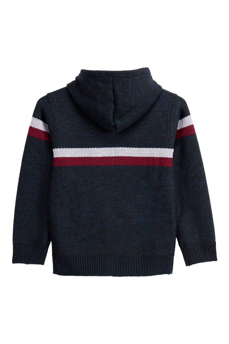 Kids' Stripe Full Zip Hoodie, Alternate, color, NAVY/WHITE