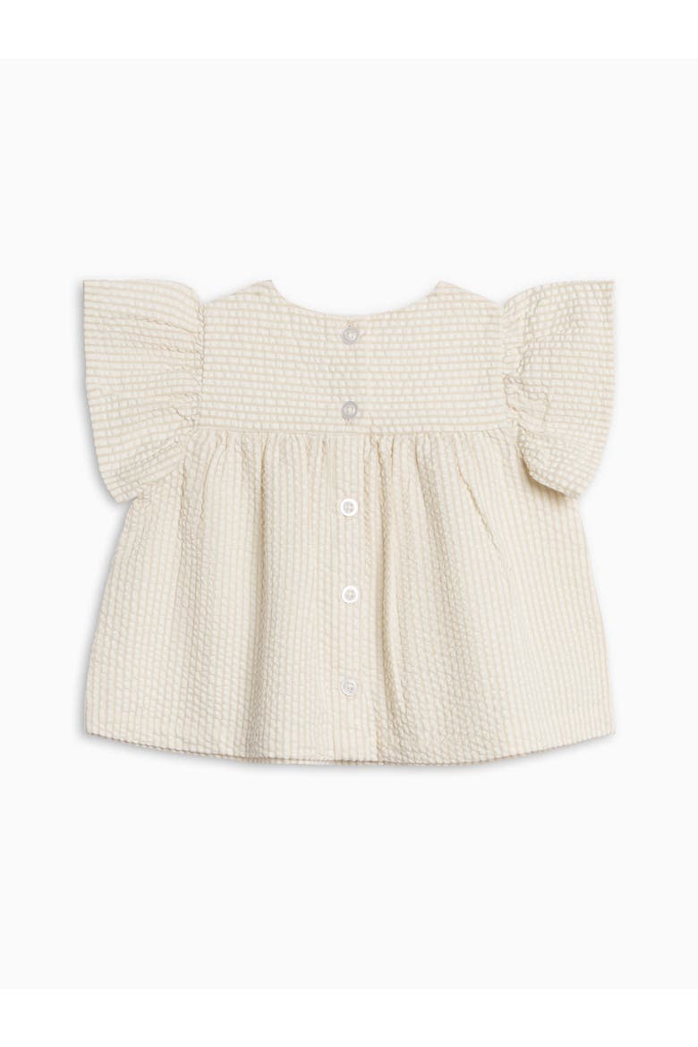 Organic Viv Seesucker Ruffle Top, Alternate, color, Dune Stripe