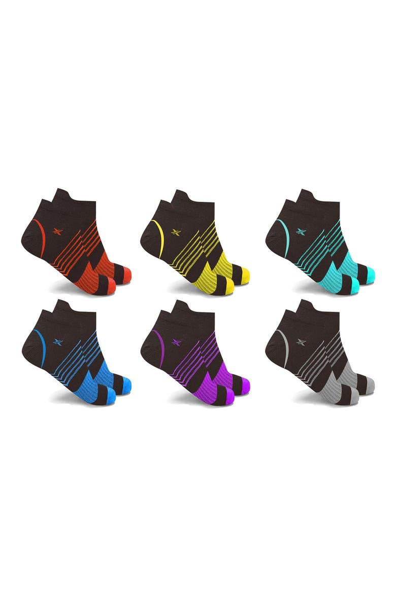 Ultra V Stripe Compression Ankle Socks, Main, color, BLACK ASSORTED