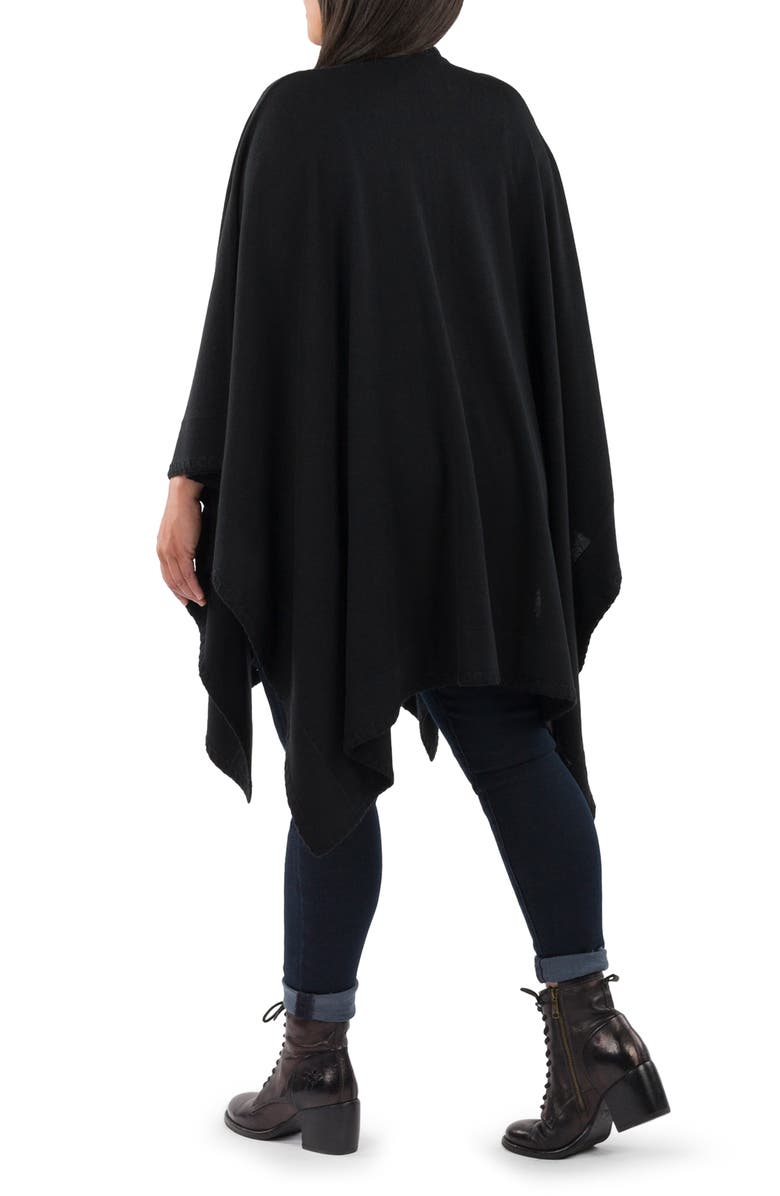 Patricia Nash Color Block Open Front Ruana, Alternate, color, Black Mutli