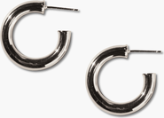 Nickel & Suede Hollow Statement Hoop Earrings