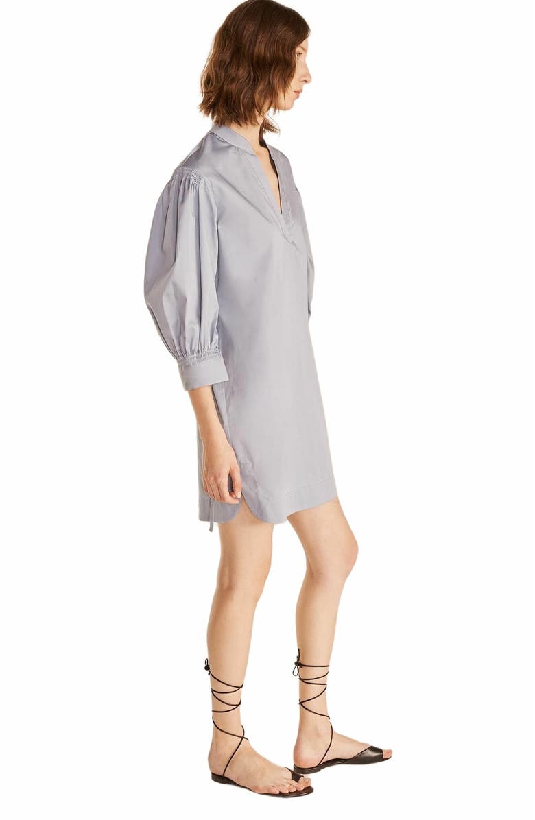 Rebecca Taylor Long Sleeve Shirt Dress, Alternate, color, Pearl Blue