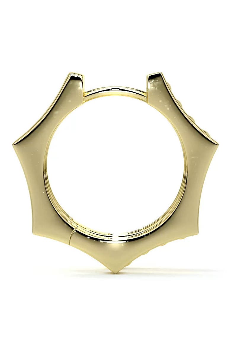 18K Gold Caviar Diamond Hexagon Hoop Earrings, Alternate, color, GOLD