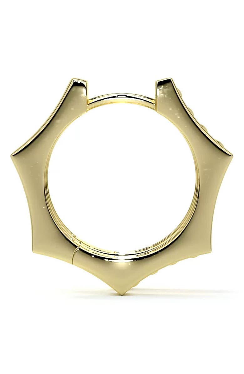 LAGOS 18K Gold Caviar Diamond Hexagon Hoop Earrings, Alternate, color, Gold