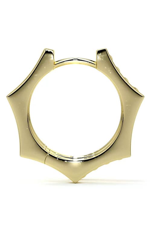 Lagos 18k Yellow Gold Caviar Gold Diamond Hexagon Huggie Hoop Earrings In Gold