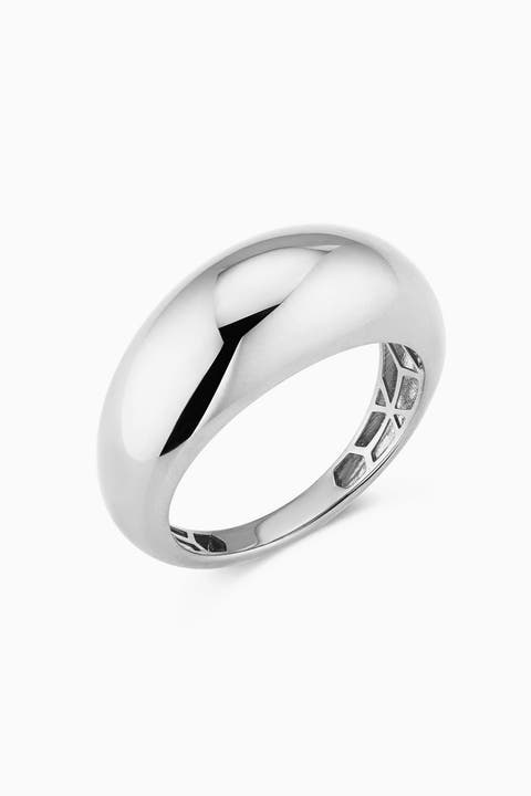 Sterling Silver Bold High Polish Dome Band