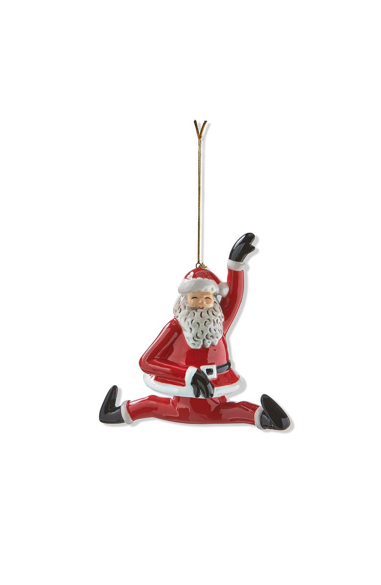 tag Dancing Santa Splits Ornament Ceramic Christmas Decoration, Main, color, Red