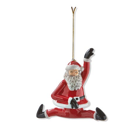 Dancing Santa Splits Ornament Ceramic Christmas Decoration