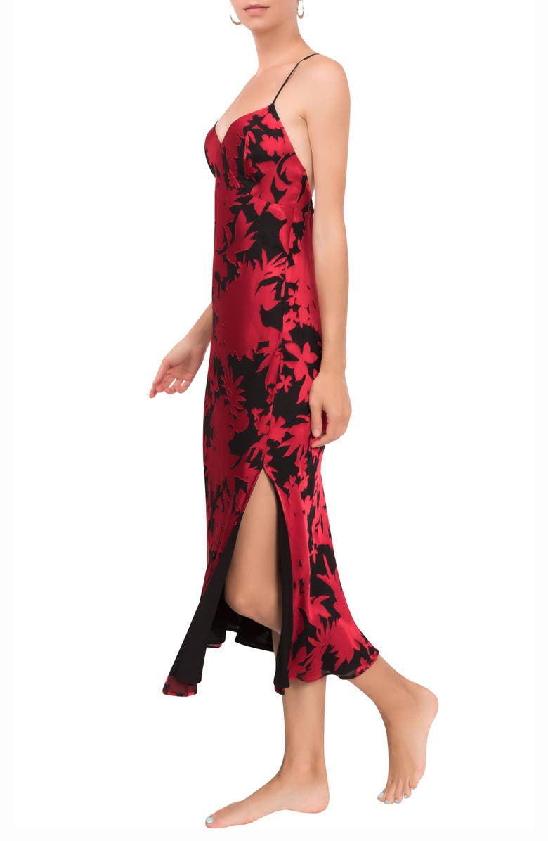 Everyday Ritual Joan Floral Strappy Nightgown, Alternate, color, Red Black Floral
