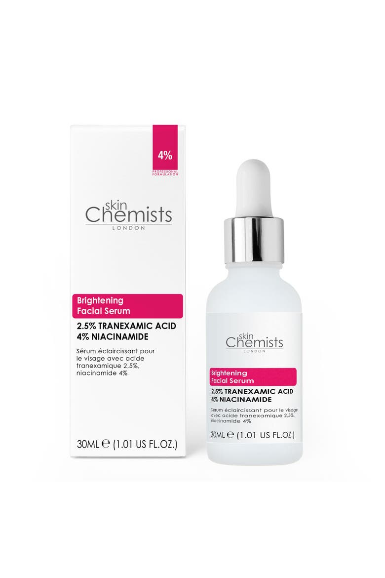 Brightening Tranexamic Acid 2.5%, Niacinamide 4% Facial Serum 30ml, Main, color, White
