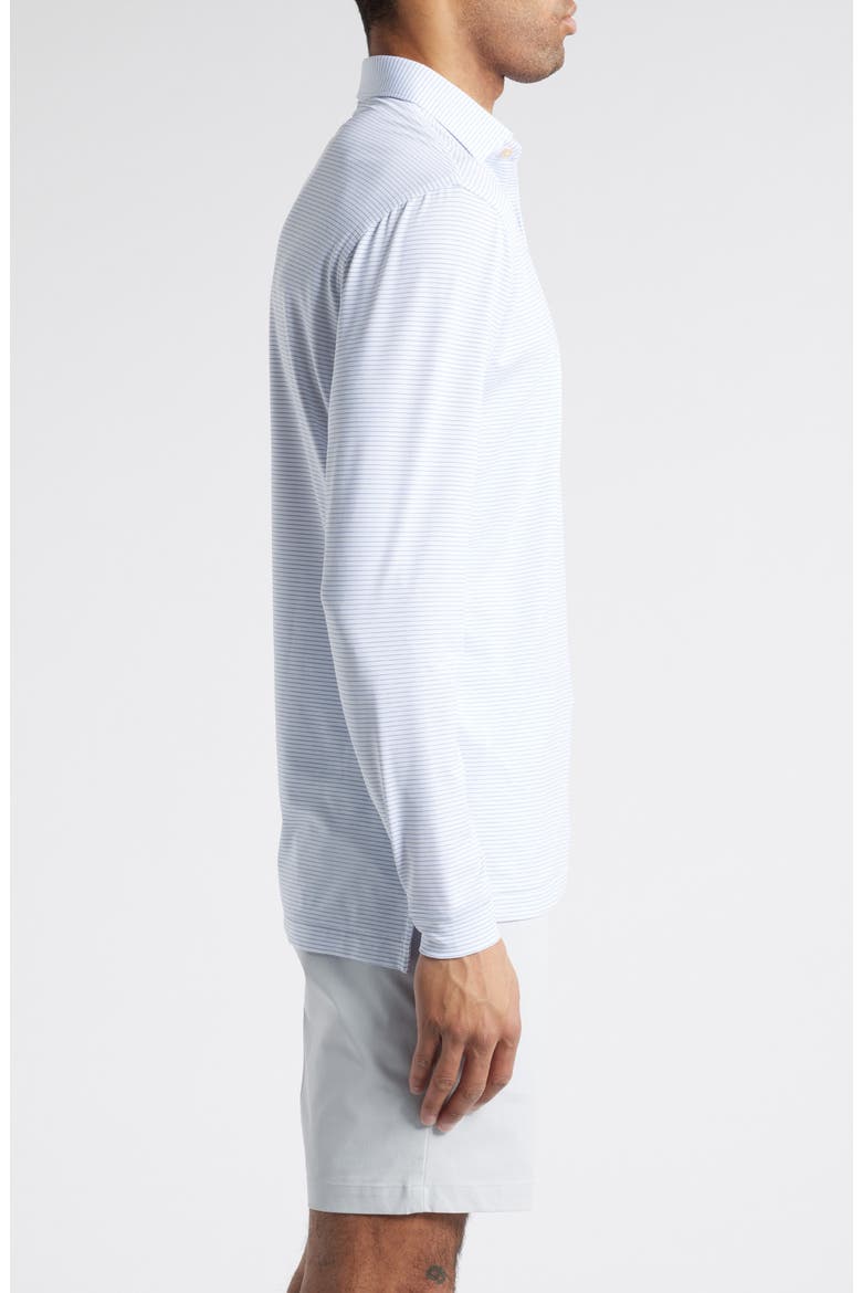 Highlands Pinstripe Long Sleeve Performance Polo, Alternate, color, WHITE/ SAILOR BLUE