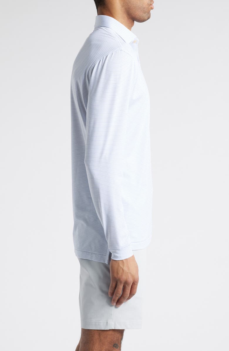 Peter Millar Highlands Pinstripe Long Sleeve Performance Polo, Alternate, color, 