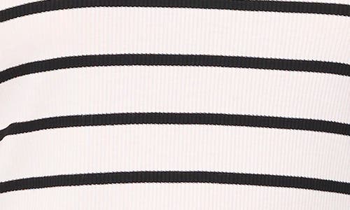 Halogen ® Rib Knit Jersey T-shirt In New Ivory Stripe