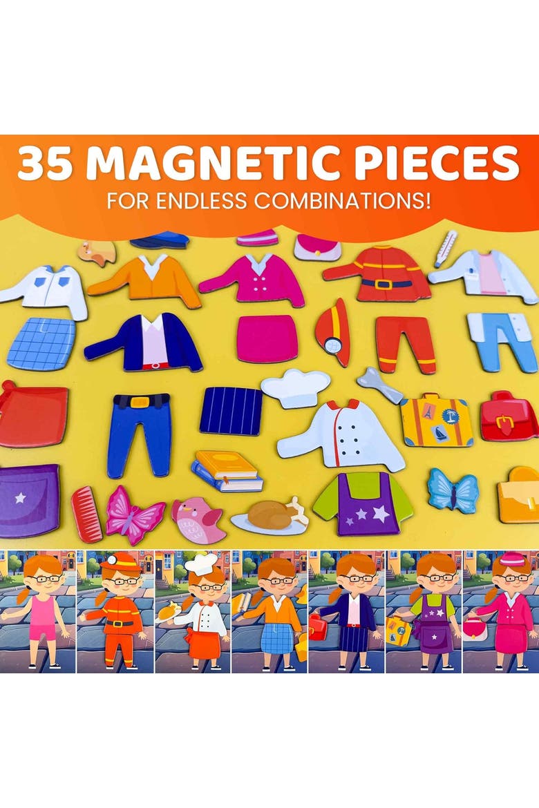 Magnetic Educational Kids Dress-Up Dolls, Alternate, color, Profession