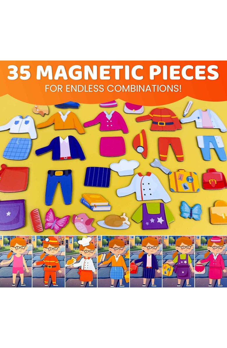 Quokka Magnetic Kids Dress-Up Dolls, Alternate, color, Profession