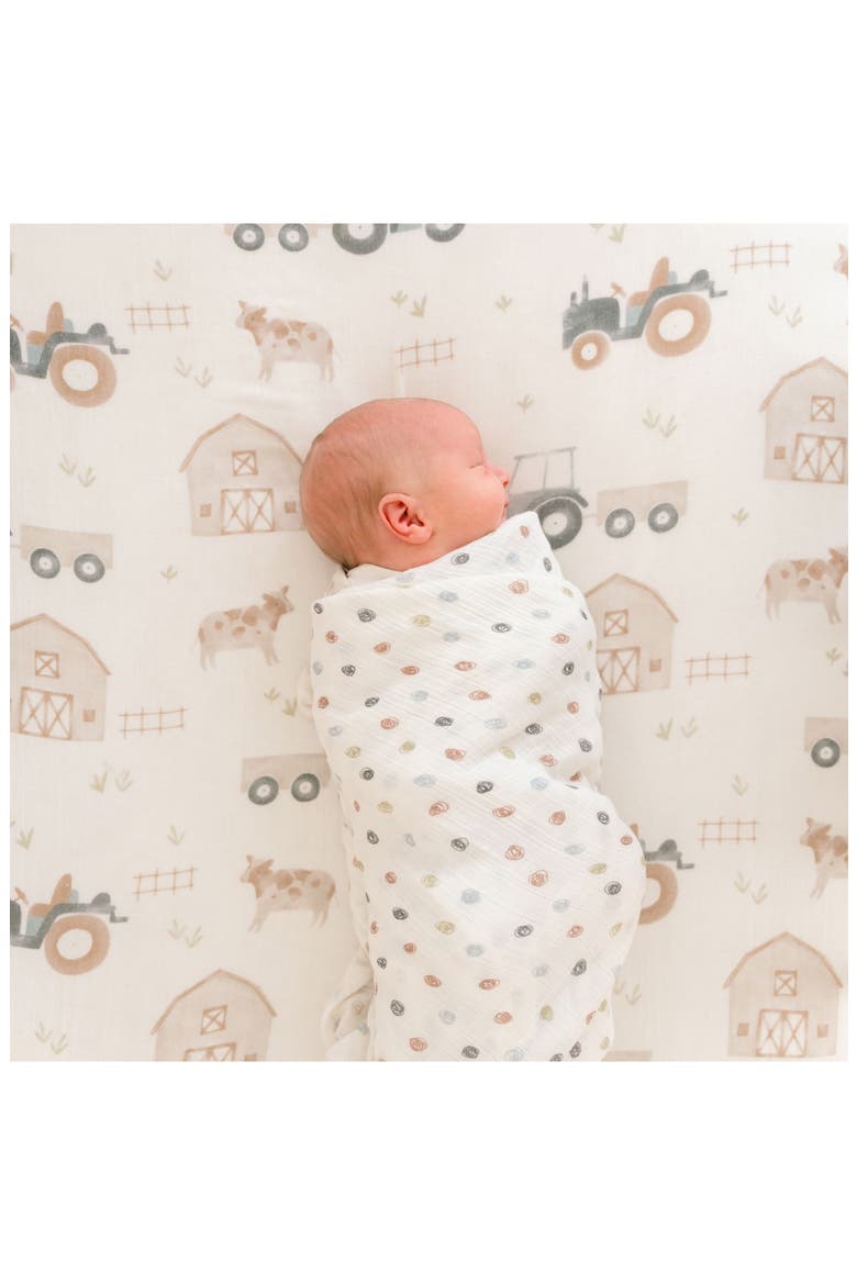 Tractor Assorted 2-Pack Cotton Muslin Swaddles, Alternate, color, BEIGE