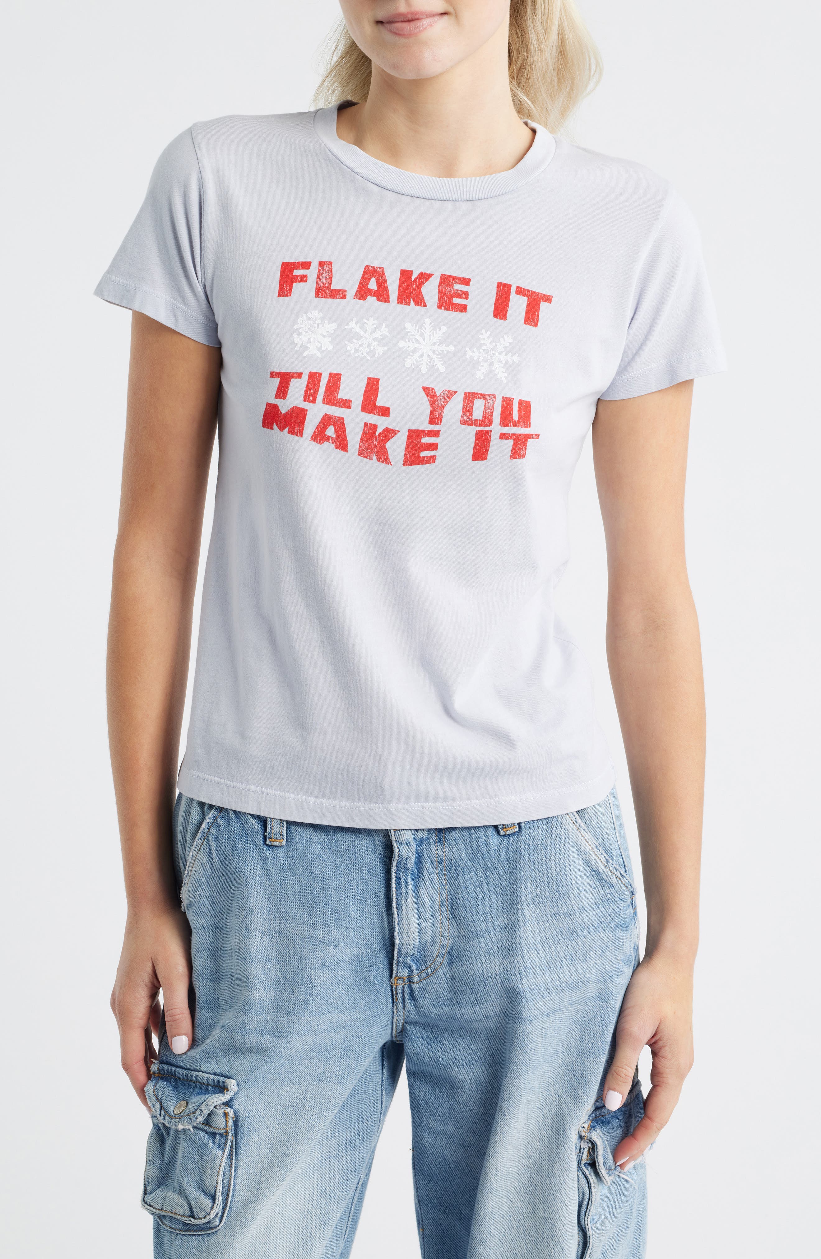 Daydreamer Flake It till You Make It Cotton Graphic T-Shirt