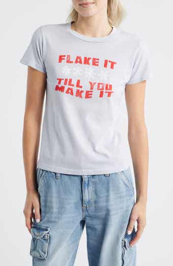 Daydreamer Flake It till You Make It Cotton Graphic T-Shirt