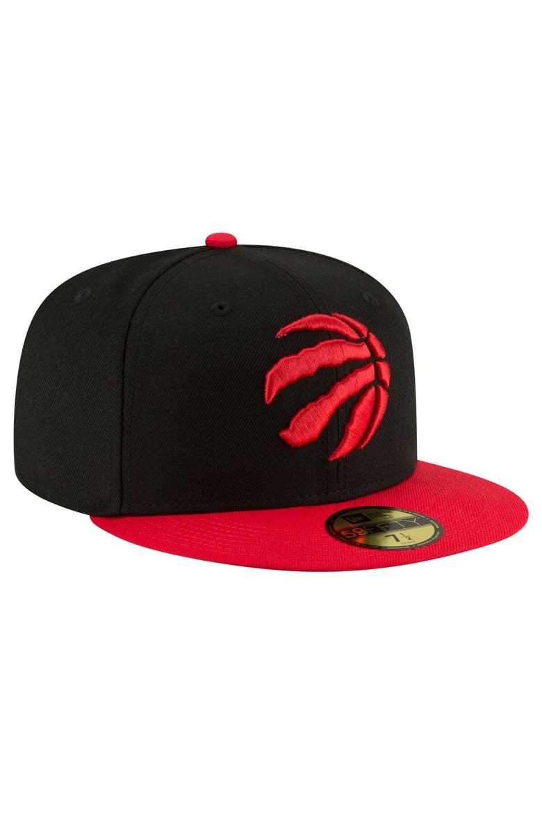 Men's New Era Black/Red Toronto Raptors 2-Tone 59FIFTY Fitted Hat, Alternate, color, Black