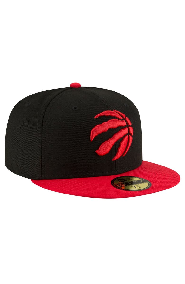 New Era Men's New Era Black/Red Toronto Raptors 2-Tone 59FIFTY Fitted Hat, Alternate, color, 